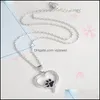 Collane con ciondolo 925 Placcatura Sier Cuore Collana con stampa a zampa Pet Memorial Personalità Cat Dog Lovers Gioielli all'ingrosso 715 Q2 Drop De Dhfyp