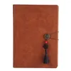 PU Leather Notebook Student Studentery Looseleaf Notepad School School School يزدهر زخرفة شرابة العقدة الصينية السميكة