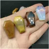 Stone Mini Natural Crystal Ornaments Trumna Kształt Reiki leczenie czakra kwarc minerał opadający szlachetny kawałek ręczny dom Lucky Decorda dhbhr