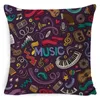 Pillow /Decorative Music Series Cover Cover Linen in cotone Decora Case di auto 45 45 cm Pillowcase Funda Cojin /De