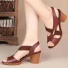 Sandals Summer Summer Fashion Platform Round Women Mid Heel Peep Toe Toe Casual Non Slip Back Strap Beach Sapatos de senhoras Zapatos de Mujer 367 5