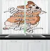 Tenda Caramello Pesca Dicendo Tende da cucina Casa dove giace il cane Tipografia con tende per finestre con amore per animali domestici sdraiati