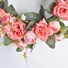 Decorative Flowers & Wreaths Cilected Wedding Wreath With Artificial Hydrangea Home Door Hanging Decoration Christmas Wall OrnamentDecorativ