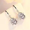 Dangle Boucles D'oreilles À La Mode 925 Bijoux En Argent Style Coréen Dauphin Forme Zircon Gemstone Drop Boucle D'oreille Pour Les Femmes De Mariage Promise Party Gift Cha