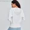 Designer Al Yoga hoodie Short Jacket Autumn And Winter New Warm Hooded Sports Jacket Women's Casual Wear Training Fitness Sweater White 2024 Alos