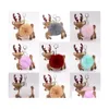 Key Rings Artificial Pompom High Quality Xmas Elk Faux Fur Ball Keychain Soft and Love Fluffy Keyring Car Pendant Jewelry P32FA Drop Dh9lw