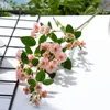 Decorative Flowers & Wreaths European Mini Rose Long Branch Artificial For Home Garden Decoration Silk Fake Flores ArtificialesDecorative