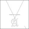 Pendentif Colliers En Acier Inoxydable 26 Alphabet Anglais Initiale Vieux Sier Plaqué Lettre Capitale Collier Bijoux Cadeau Pour Les Femmes Drop De Dhnrl