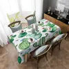 테이블 천 선인장 수채화 꽃 녹색 오일 방향 식탁 용 식탁애 부엌 장식 직사각형 커피 파티 커버 커버