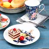 Plates Dinner Flower Set 8 Dinnerware Bone China Christmas Plate Inches Dessert Trinket Dish Talerze Obiadowe Tableware Tray