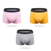 Underpants 3 PCS Men Underwear U Convex Pouch Sexy Breathable Boxer Briefs Solid Soft Smoth Shorts Multicolor Pack Panties