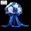 Wedding Flowers Bridal Bouquet voor blauwe en witte handgemaakte kunstmatige bloem roze buque casamento