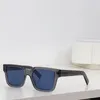 minimalism stil svarta solglasögon design klassisk klar grå ram blå lins fyrkantig ram 03ZS lätt att bära populär enkel modell UV400 -skydd Körglasögon