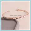 Portala della moda femmina femminile Lettera d'amore minimalista braccialetti per donne oro sier rosa 3 colori di valentino da giorno di consegna j otw9r