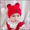 Beanie/Skull Caps Baby Cartoon Beanie Spring Autumn Hat For Boys Girls Sticked Cap Winter Warm Solid Color Children Drop Delivery Fa Otjl8