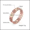 Bandringen 5 mm holle bloemblaadjes bruiloft voor vrouwen rose goud roestvrijstalen verlovingsbands ring valentines dag sieraden gifty druppel deli dhhah