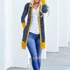 Kvinnors västar klassiska kvinnor Autumn Cardigan stripe mönster hudvänlig wrap stickad sjal