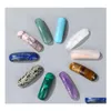 Jump Rings Split Natural Stone Rec Bridge Connectors Pendants Healing Lapis Amethysts Long Bar Gems For Jewelry Making Diy Bracele Dhdzl