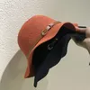 Wide Brim Hats Korean Version Fashionable Belt Buckle Dome Flax Fisherman Hat Female Sunshade Sunscreen Eaves Summer Basin TideWide WideWide