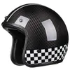 Motorcycle Helmets 2023 Free Gift Motocross Vintage Japanese Style 3/4 DOT Approved Motorbike Helm Moto Bike Carbonfiber