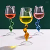 Wine Glasses Rose Flower Shape Cocktail Creatical Glass Red Goblet For Party Wedding Glassware Cup Drinkware