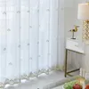 Curtain Embroidered Crown Sheer For Bedroom Living Room Gold Blue Romantic Lace Bottom Bay Window Rideaux M254C