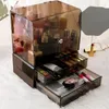 Depolama Kutuları Makyaj Organizatörü Kozmetik Kutusu Takı Fırçası Ekran Standı Şeffaf Plastik Kapak Tozu Gözden Geçirmez