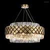 Chandeliers Designer Style Crystal Chandelier Round Living Room Dining Bedroom Lamp Creative Luxury Home Lighting Stainless Steel