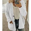 Kvinnors stickor Kvinnor långärmad tröja Cardigan Casual Solid Pocket Coat Autumn Winter Cardigans Sweaters Tops Plus Size