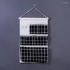 Storage Boxes 55 34cm Washable Wall Hanging Bag Home Kitchen Door Organizer With 5 Pocket And Key Hook