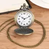 Zegarki kieszonkowe zegarek dla mężczyzn Old Watche Duży biały tarcza z cyframi arabskimi Slim łańcuch
