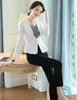 女性のスーツブレザーフォーマルレディースホワイトブレザー女性ビジネスパンツとジャケットセットワークウェアウェアウェアオフィスユニフォームデザインolスタイル