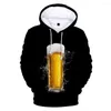 Мужские капюшоны 2023 День пива 3D Случайный стиль.