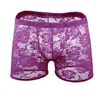 Onderbroek Mensmaak ondergoed Lace transparant mesh lage taille boyshort heren sexy mannen briefs boksers