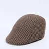 Berretti Moda Autunno Inverno Berretto Uomo Donna Morbido pied de poule Cappelli retrò Casual Traspirante Caldo Comfort Cappello da conducente