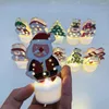 Night Lights 1pc Iron Plastic Led Candle Light Reusable Christmas Tree Snowman Bell String Home Lamp For Decoration