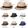 Stingy Brim Hats 2023 Men Summer Beach Hat Linen Breattable Mens Straw Fedora Panama Hats1