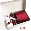 Bow Ties Stripe Tie Set Wedding Handkerchief Plaid Cufflinks Solid Clip Box Gift