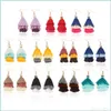 Dangle Chandelier Unique Design Three Layer Cotton Thread Earrings For Women Fashion Colorf Bohemian Tassel Party Wedding Jewelry Dhc9Z