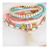 Beaded Europe Fashion Jewelry Womens Bracelet Layers Colorf Plastic Charms Tassels Elastic Bracelets Drop Delivery Dhe9S