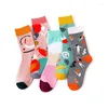 Skarpetki dla kobiet zabawne bawełniane abstrakcyjne panie moda swobodna kobieca socken ciepła osobowość sox design graffiti harajuku sock w kobiecie