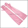 Cinq doigts gants mode stretch satin blanc gant long mariée noir rouge longueur de coude femmes danse fête de mariage fl doigt mitaines ottib