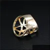 Кольца кольца моде дизайн шикарные геометрия Hollow Out Triangle Ring Gold Punk для женщин мужские