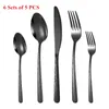 Dinnerware Sets 30Pcs 24Pcs Golden Cutlery Set Luxury Retro Western Flatware Serving For 6 Includes Spoons Forks Knifes Dishwasher Safe