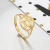 Bröllopsringar Pentagram Hexagon för kvinnor Rostfritt stjärna av David Judisk fingerring Religiös Amulet Jubileumsmycken