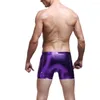 Mutande Intimo maschile sexy Boxer in pelle PU da uomo Boxer uomo trasparente Pantaloncini erotici per uomo