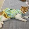 Vestido de vestuário de vestuário de vestido de verão gato vestido de cachorro gatinho de cachorro e corda de trela adorável cotonete de animais de estimação com fofo fofo xs-l