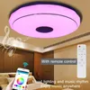 Taklampor RGB Dimble Music Lamp RemoteApp Control AC100-265V med Bluetooth-högtalare för hembelysning fixtur
