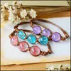 Link Kette Handgemachte Getrocknete Blumen Glas Perlen Armband Sommer Stil Ball Gewebte Webart Glück Blume Armbänder Für Frauen Schmuck drop D Dhjt8