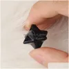 Stone Natural Smelting Crystals Hexagram Ornament Pendum Stars Pendant Jewelry Necklace Healing Energy Minerals Drop Delivery Dh1Nm